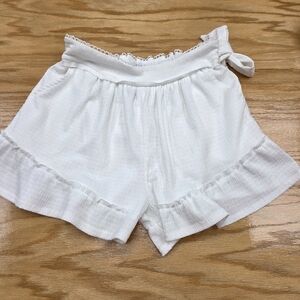 NWT BTFL Life Double Gauze Smocked Waist Shorts SZ L White Beach Vacation